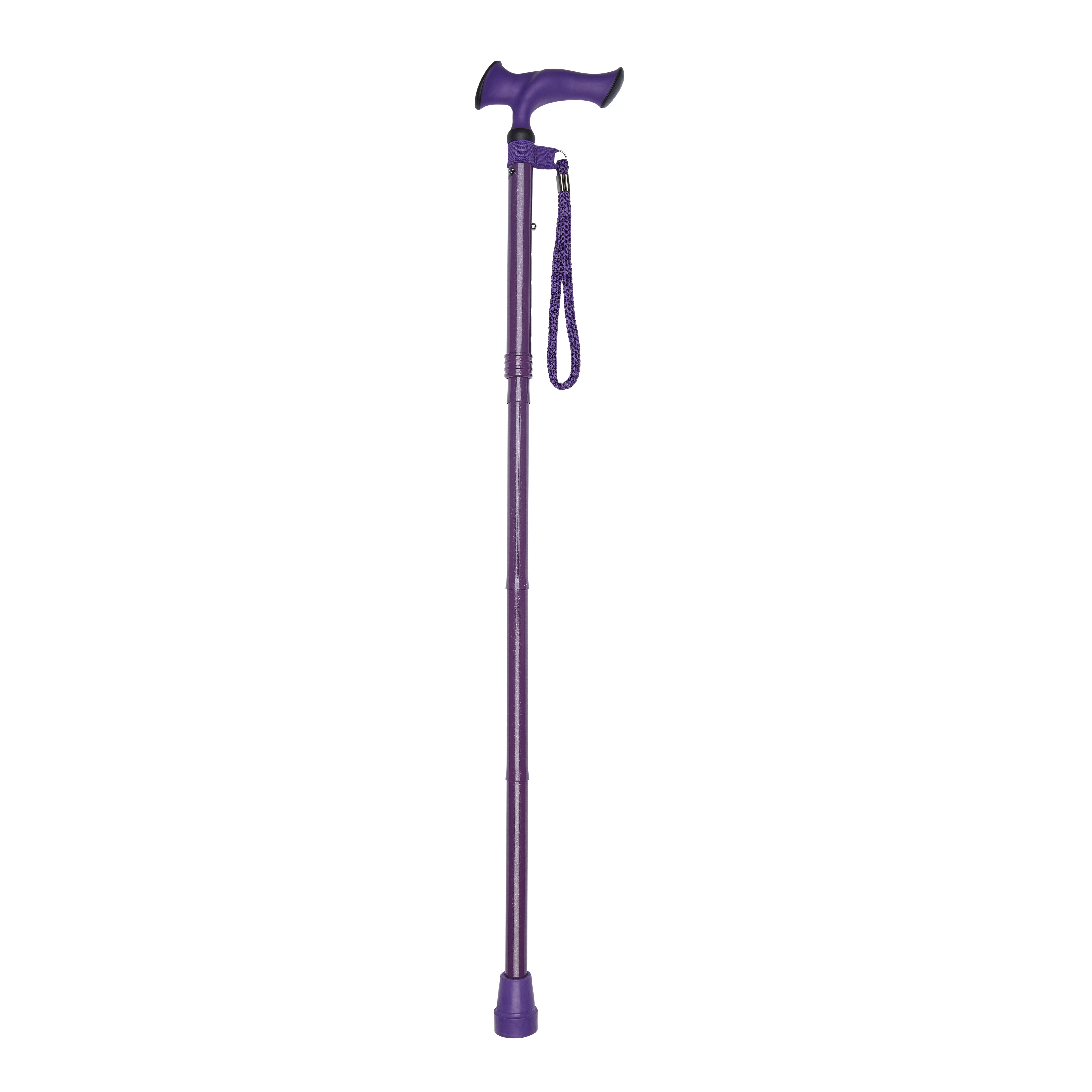 folding stick with ergonomic handle purple