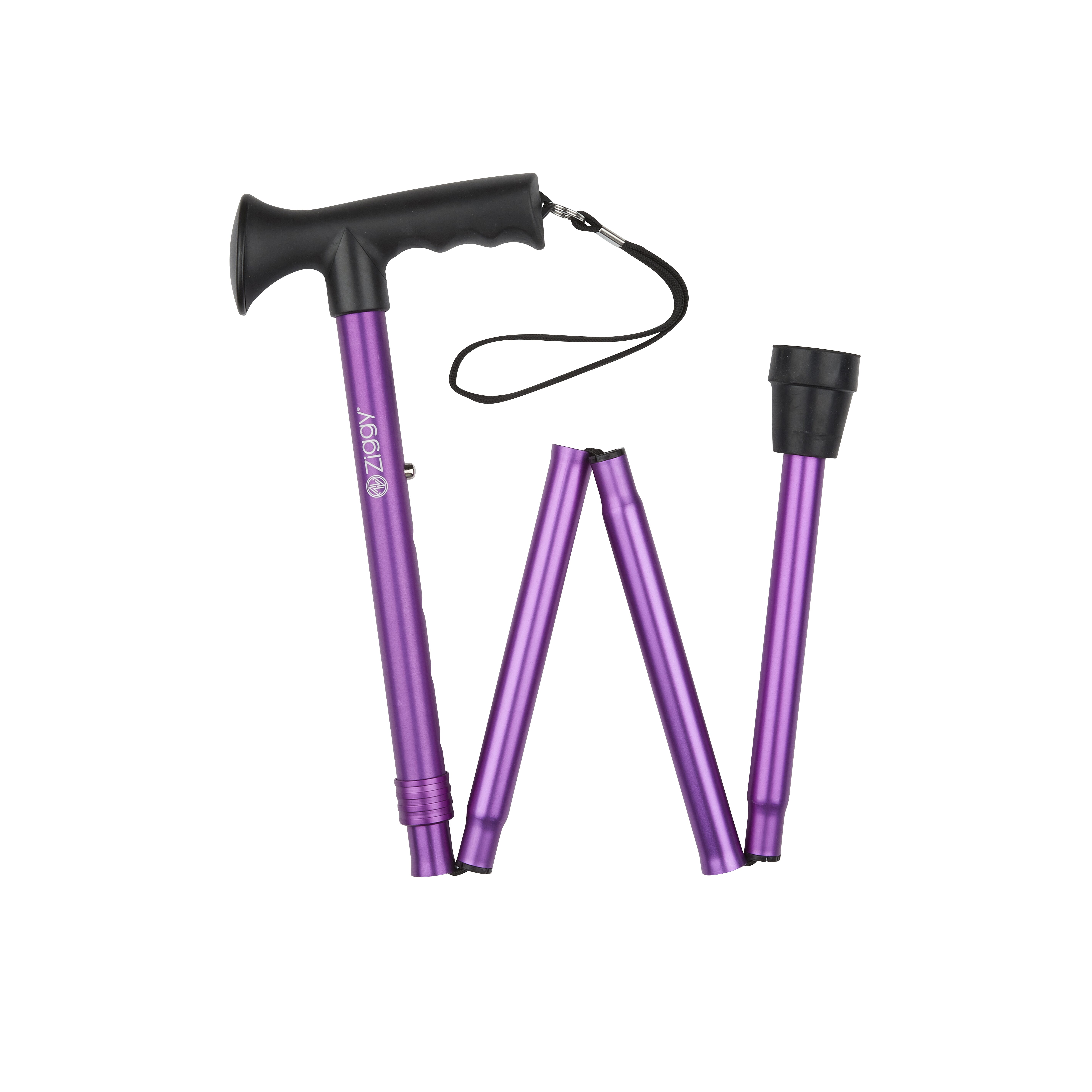 Folding Stick with Gel Grip Handle Purple