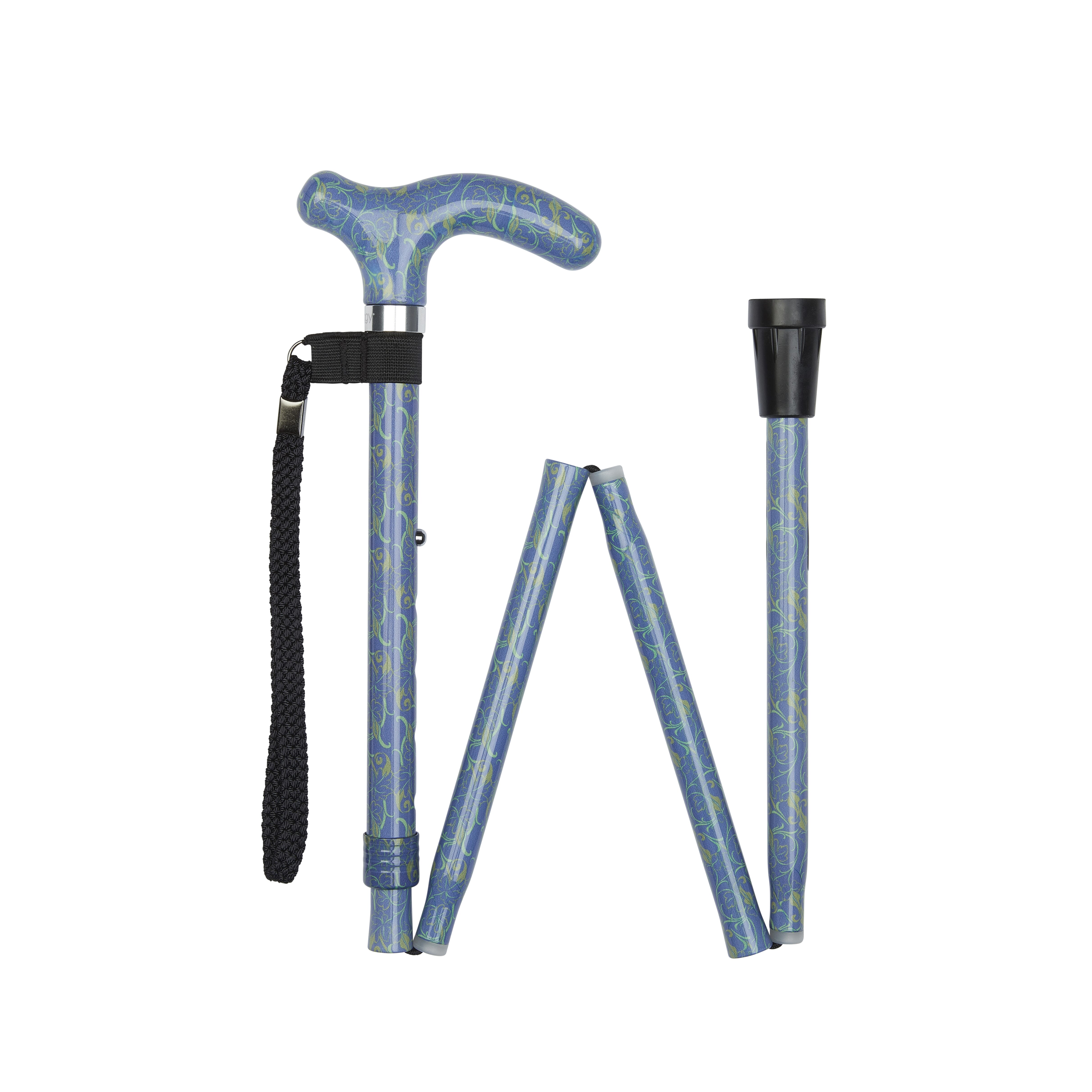 View Folding Stick With Petite Patterned Handle Leaf Pattern information