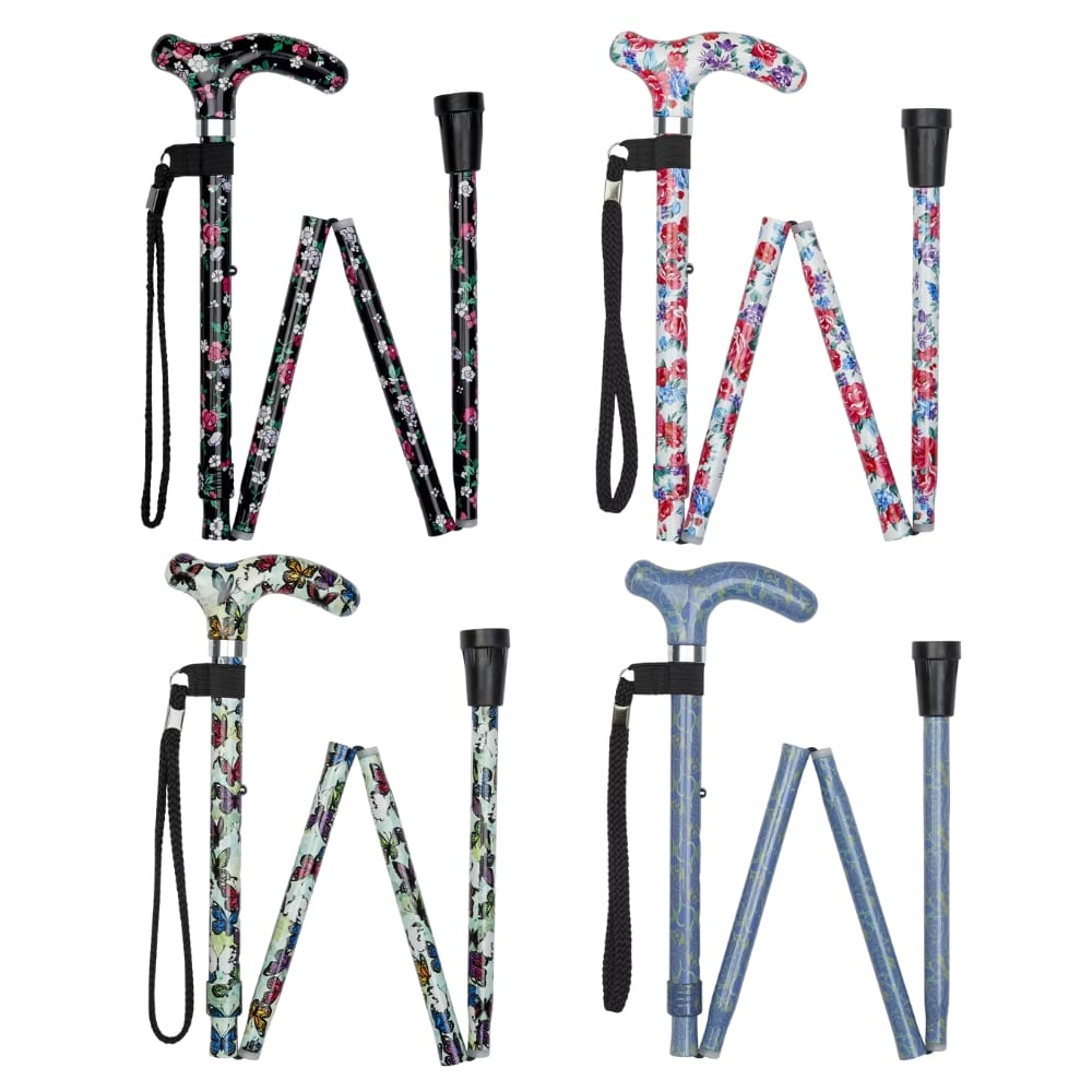 Folding Stick With Petite Patterned Handle