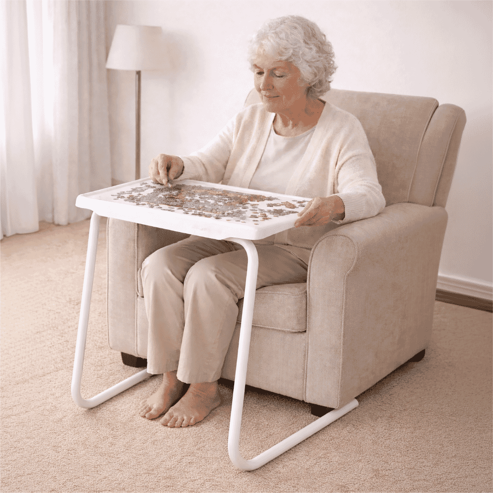 folding table valet in use