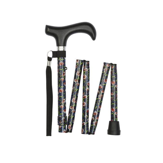 folding walking stick morris pattern folded