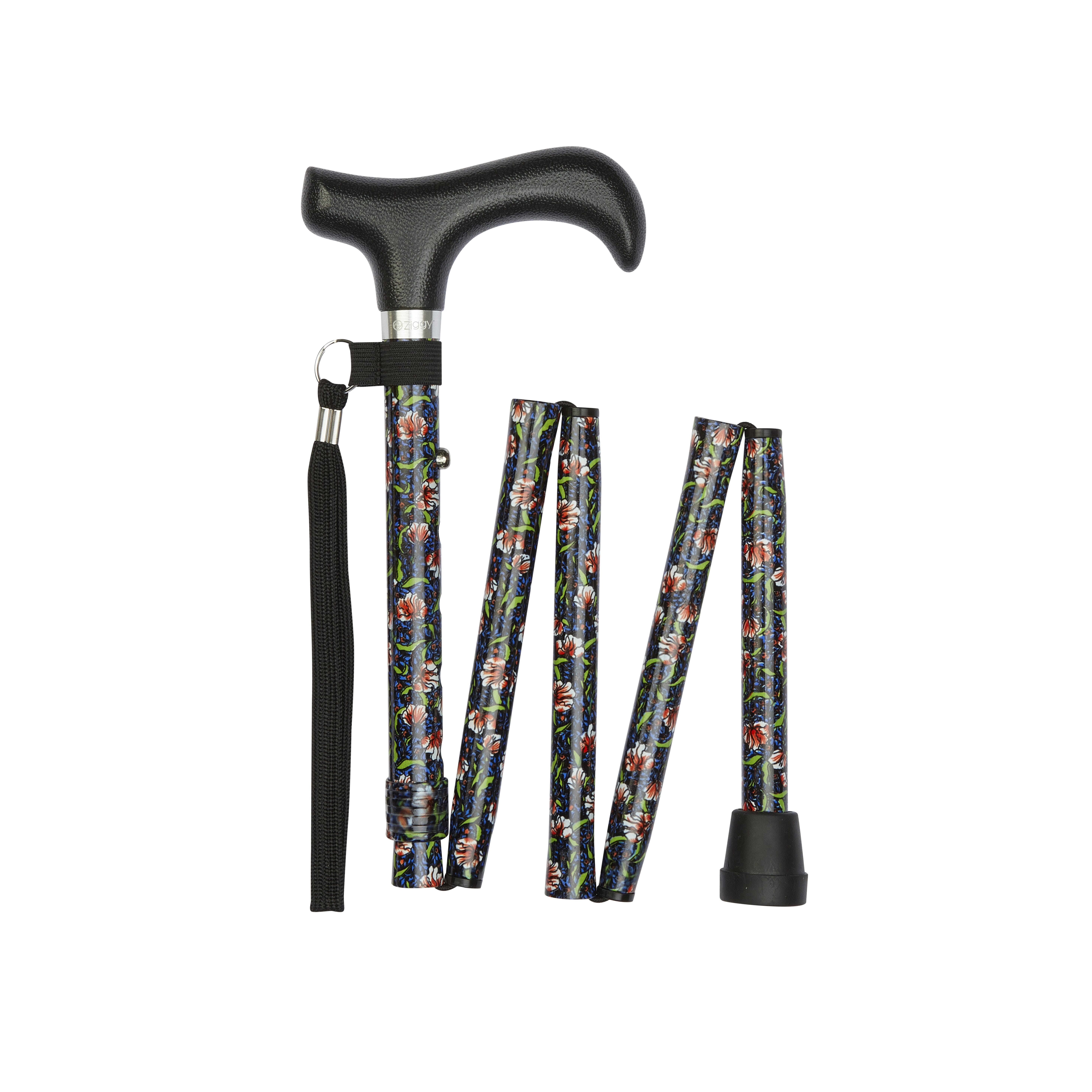 folding walking stick morris pattern folded