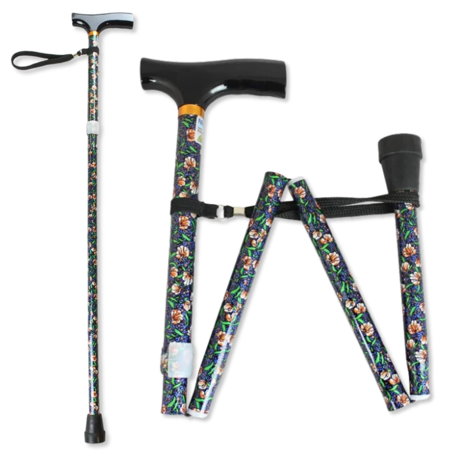 View Folding Walking Stick Wild Floral information