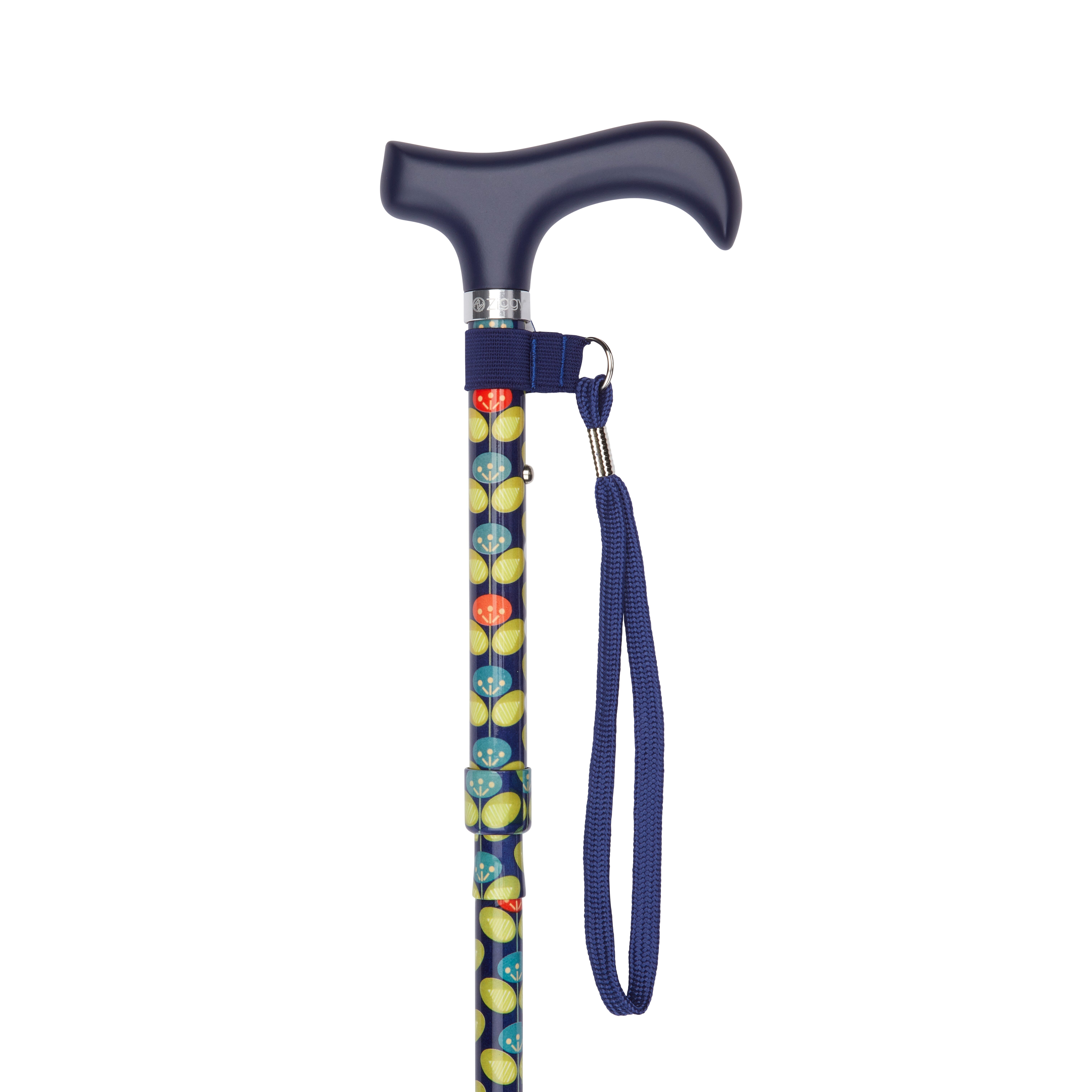 folding walking stick with derby handle oval leaf handle