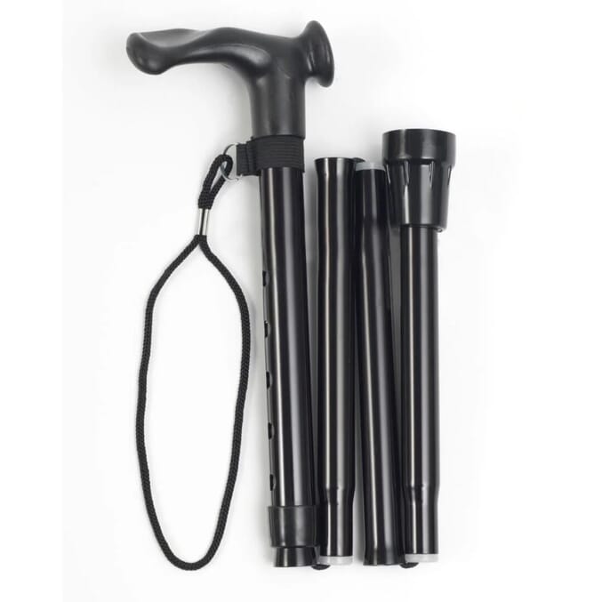 folding walking stick with fischer handle folded