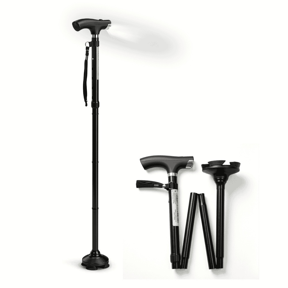 Folding Walking Stick with Torch