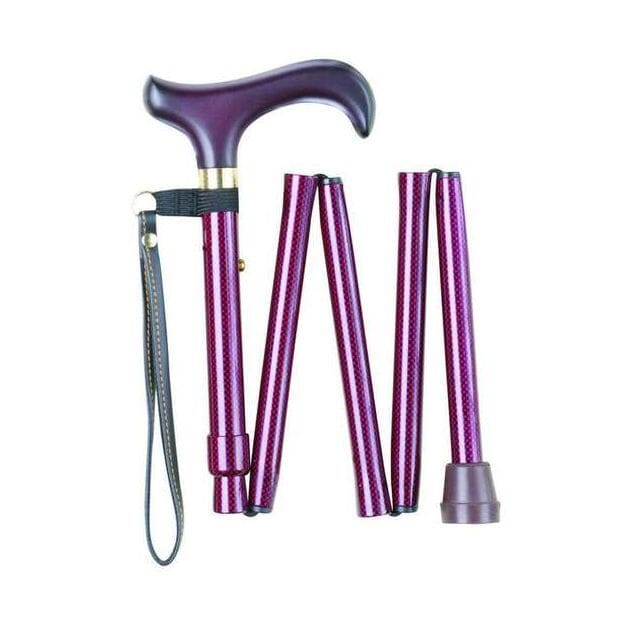 View Folding Walking Stick Red Check information