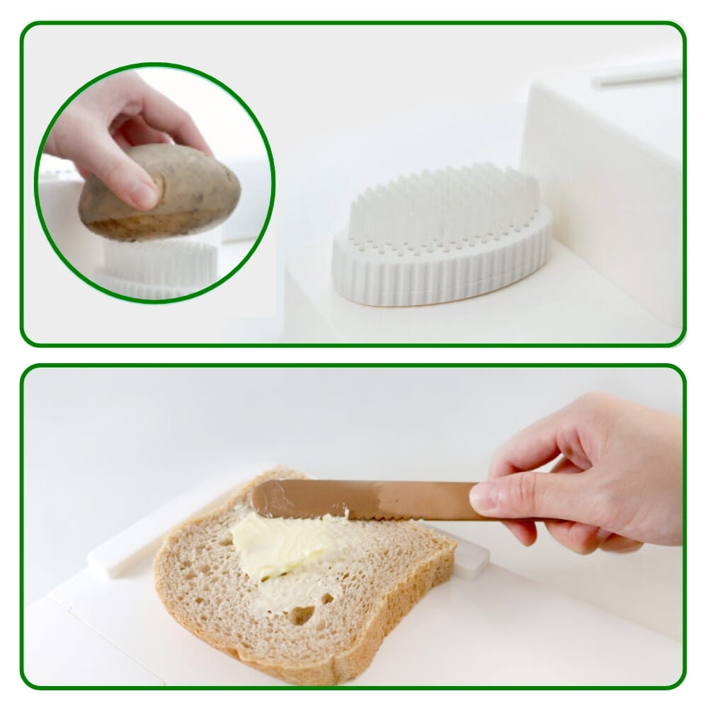 food workstation white plastic stainless steel construction brush