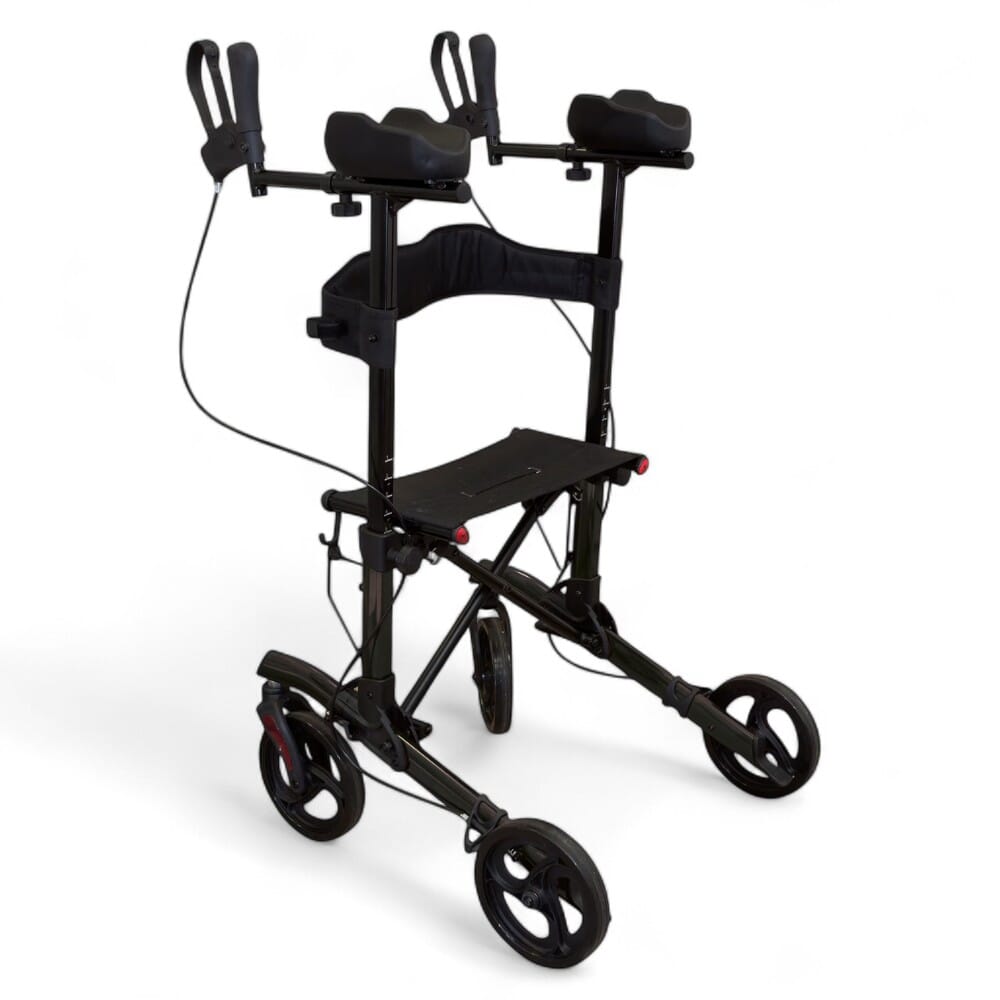 forearm four wheeled rollator black no bag