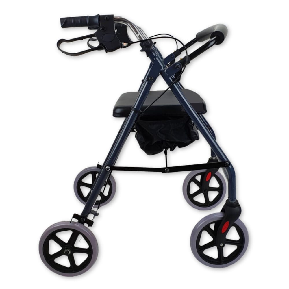 four wheel lightweight rollator side