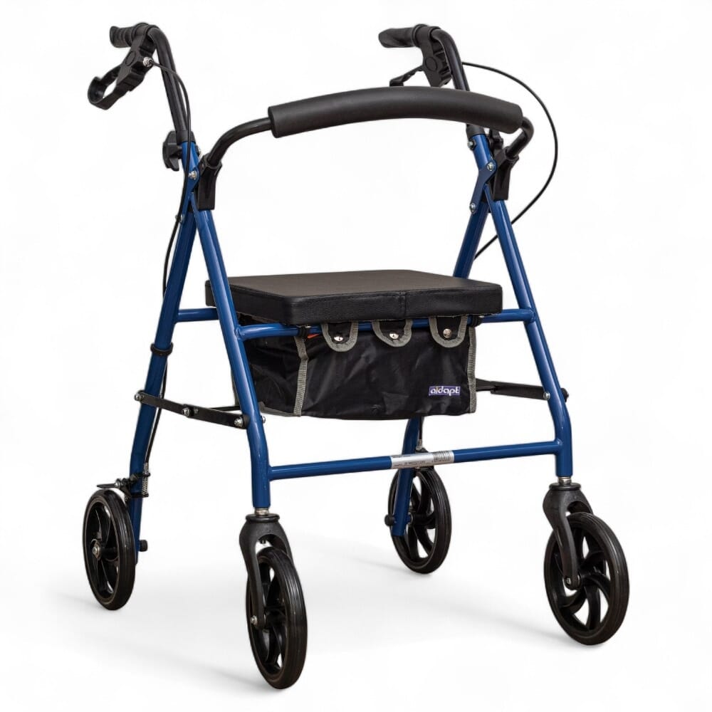 View Four Wheeled Rollator with Bag Blue information