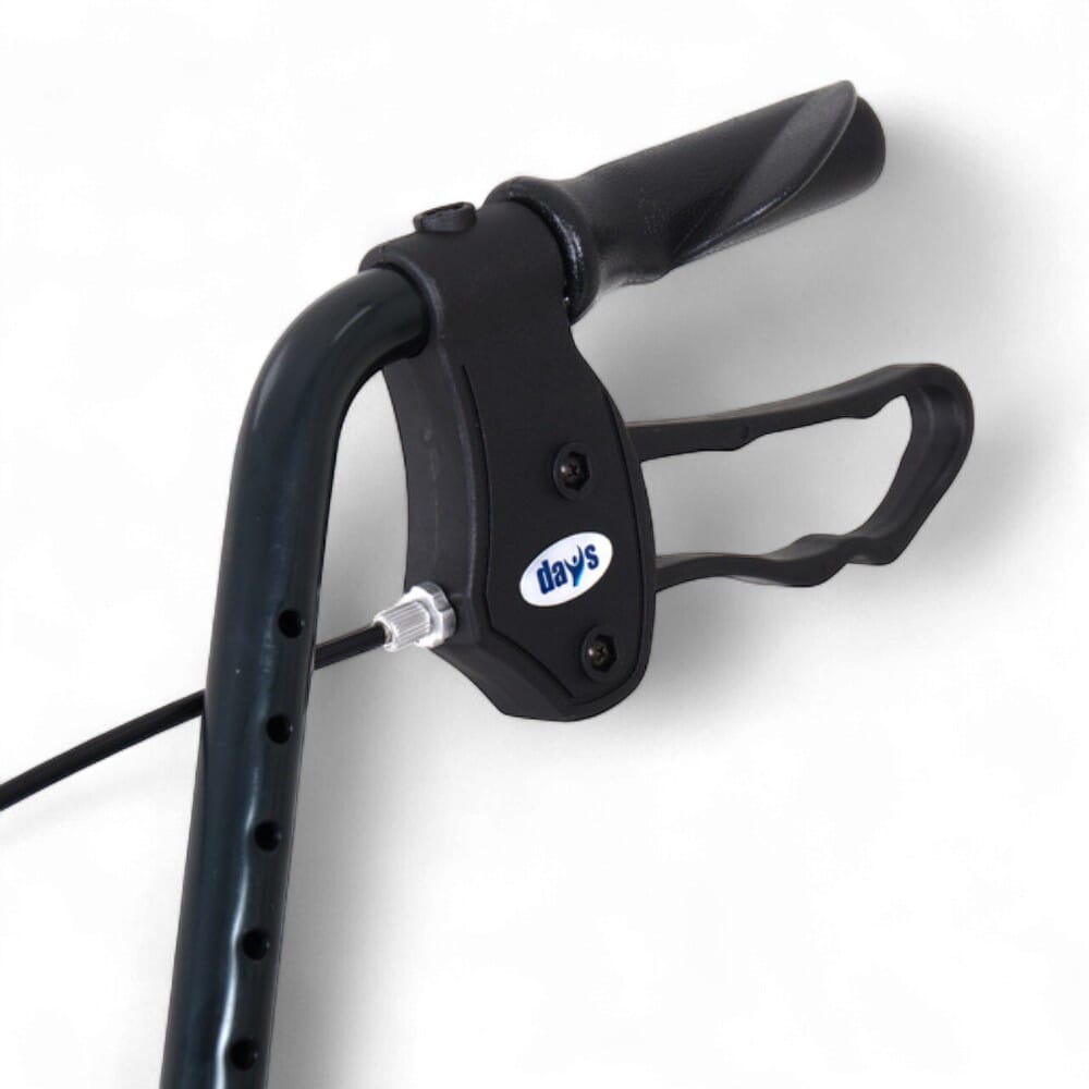 four wheeled rollator with seat brake