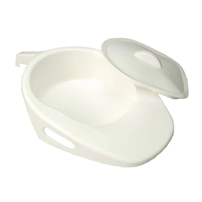 fracture commode pan with lid