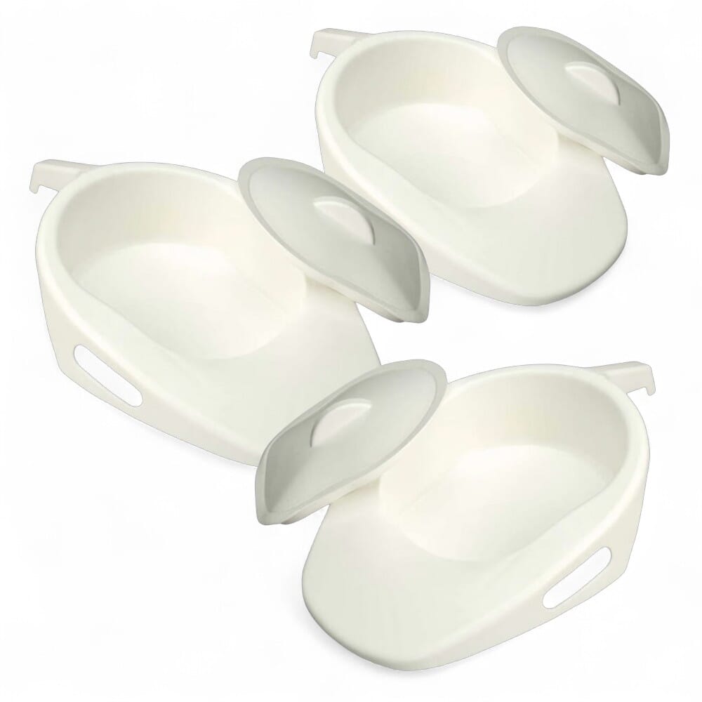 fracture pan with lid white pack of 3