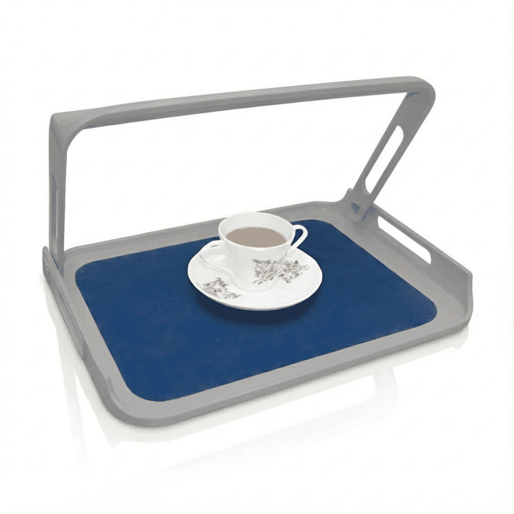 freehand tray with non slip mat grey