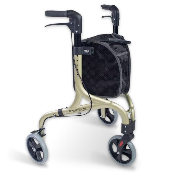 freestyle luxury 3 wheel rollator champagne 1