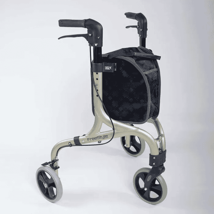 freestyle luxury 3 wheel rollator champagne