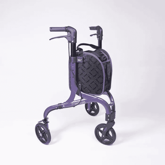 freestyle luxury 3 wheel rollator purple