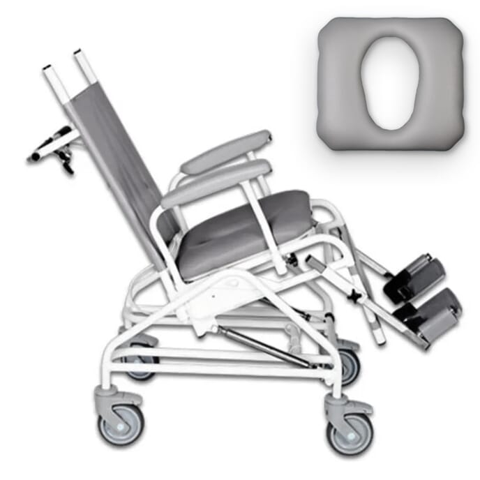 freeway t80 tilt in space shower chair with cut out seat