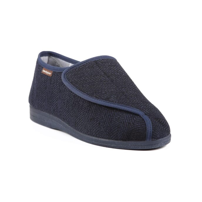 gary mens extra wide slipper navy chev