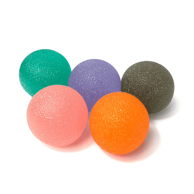 gel ball hand exerciser set of 5 one of each colour