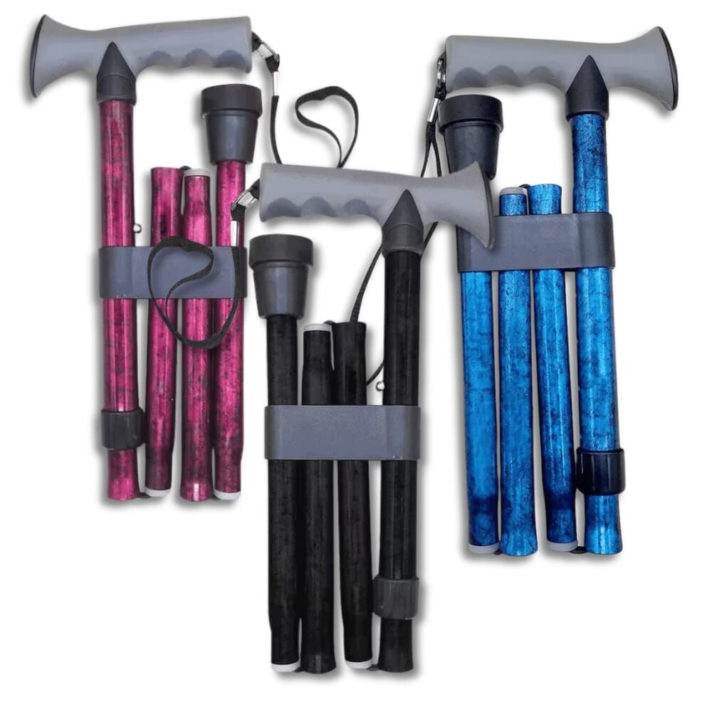 Gel Handle Folding Walking Stick