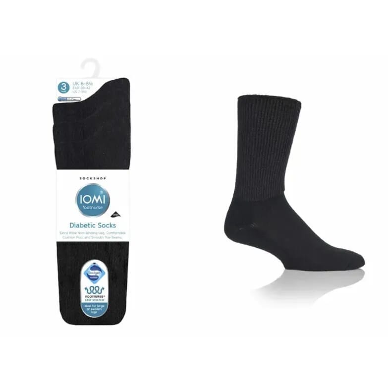 gentle grip cushioned foot diabetic socks 3 pairs 6 8 5 black