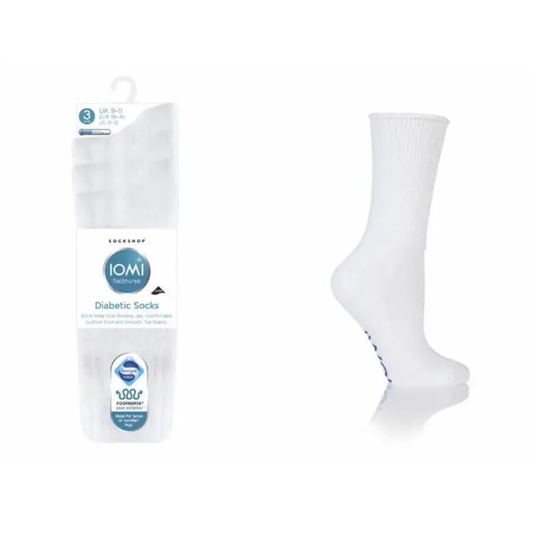 gentle grip cushioned foot diabetic socks 3 pairs 9 11 white