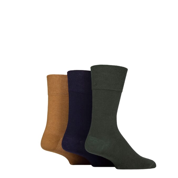 gentle grip diabetic socks 3 pairs size 6 11 ochra navy khaki