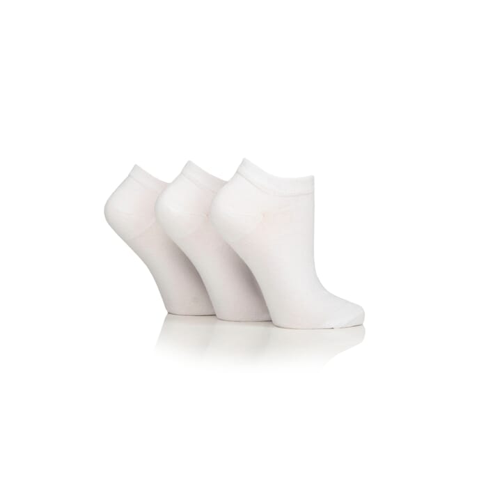 gentle grip diabetic trainer socks 3 pairs size 4 8 white