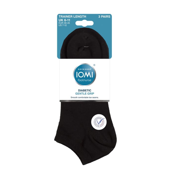 Gentle Grip Diabetic Trainer Socks - 3 Pairs