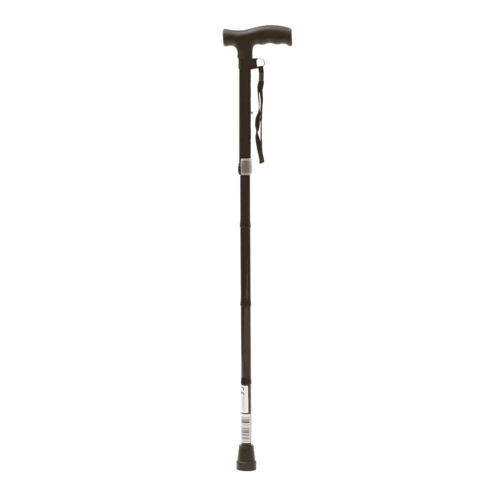 gents folding walking stick unfolded