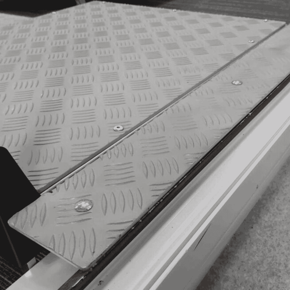 giant half step door plate close up