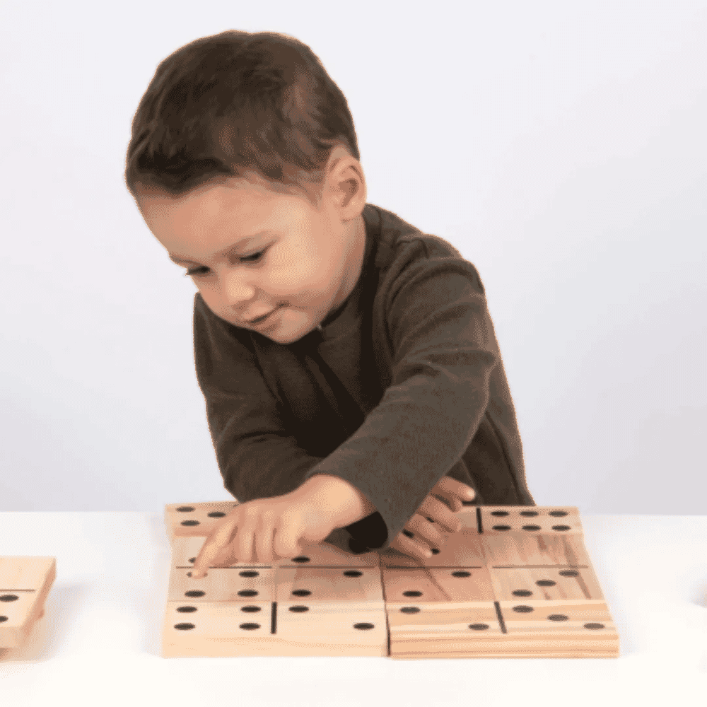 giant wooden dominoes in use
