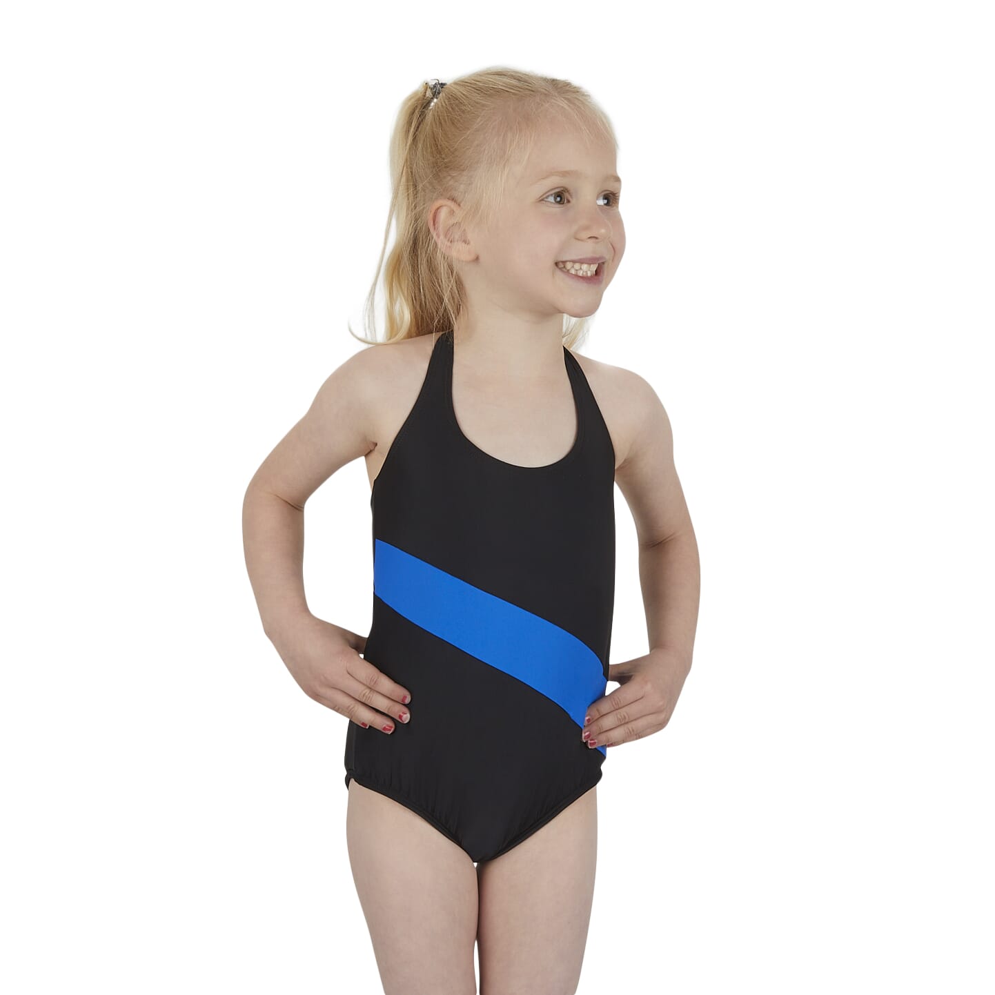 girls black halterneck incontinence swimsuit 4