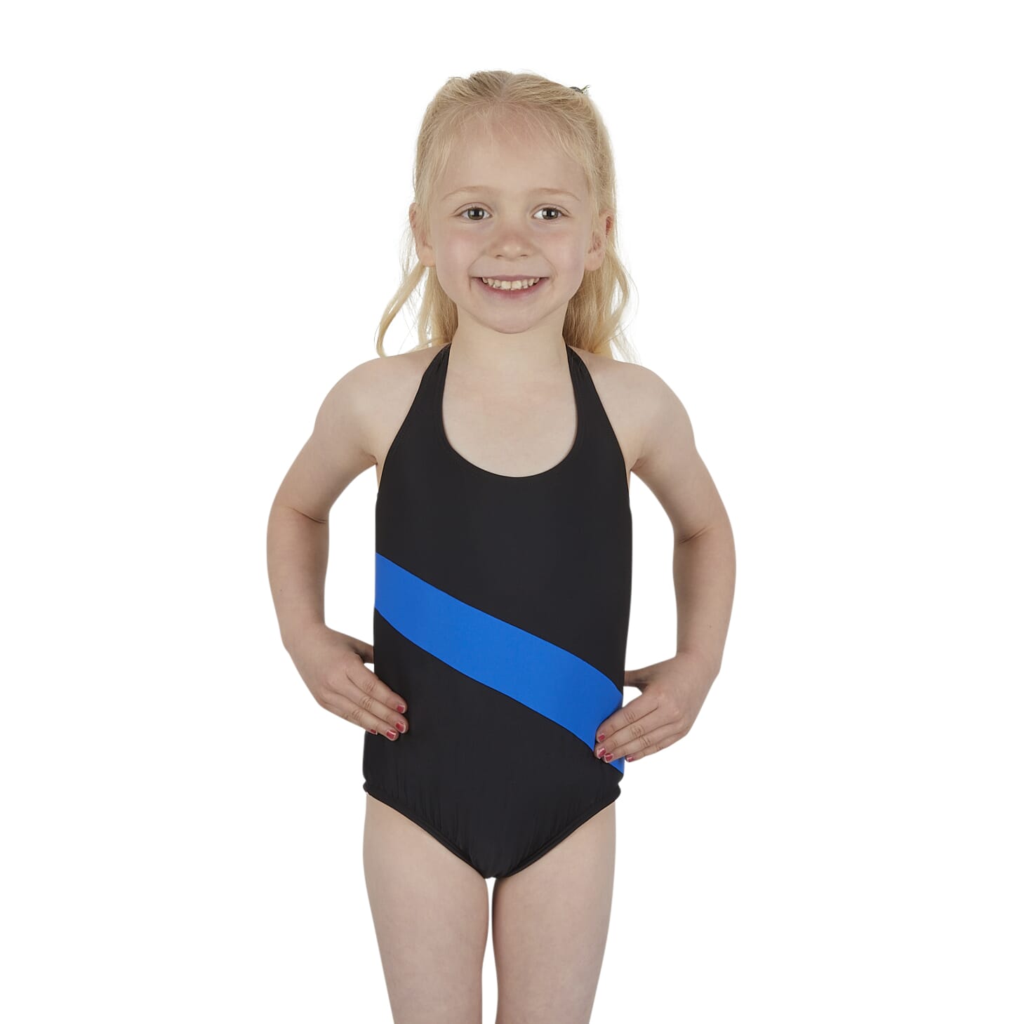 girls black halterneck incontinence swimsuit 7 8 yrs 1