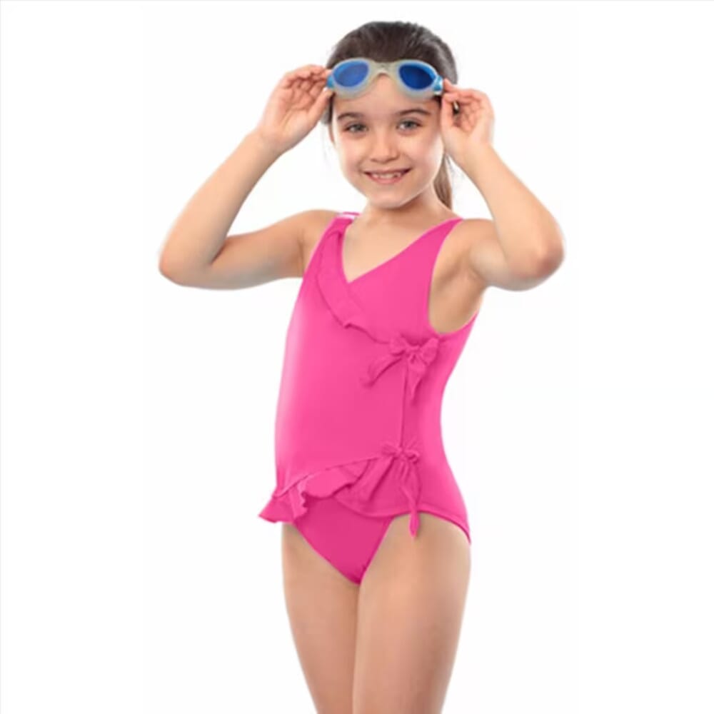 girls waterfall incontinence swimsuit pink
