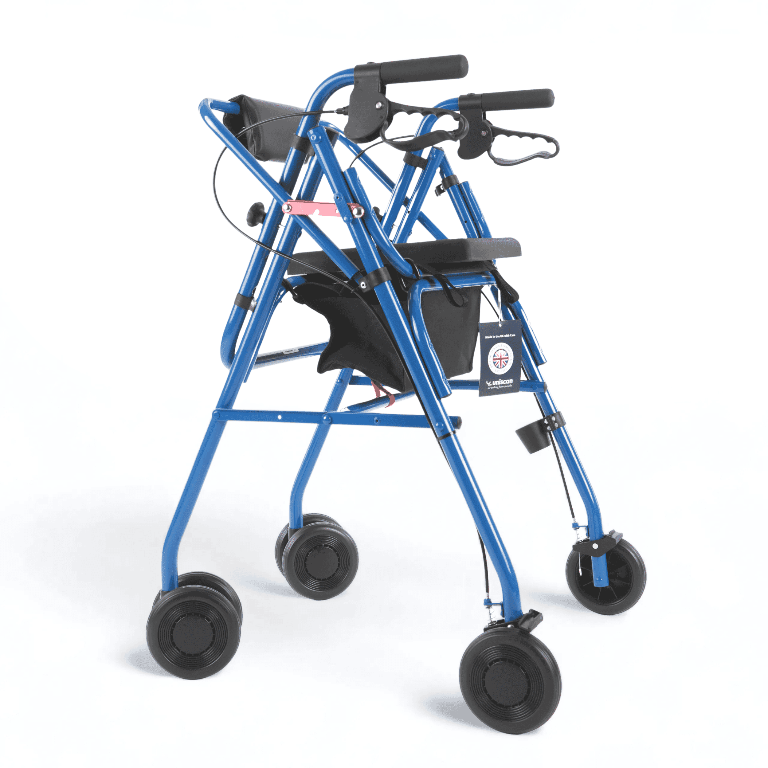 glider plus adjustable rollator blue