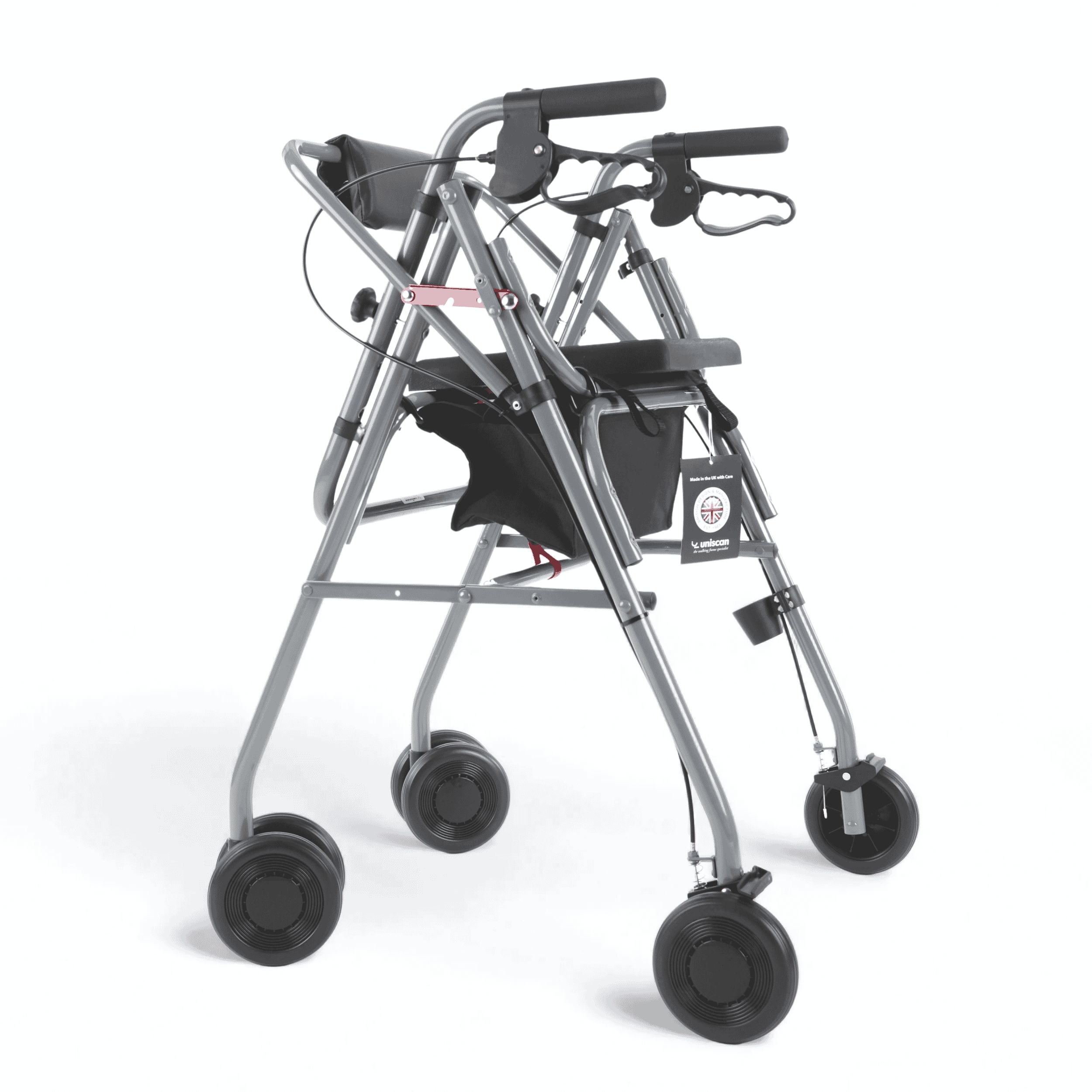 glider plus adjustable rollator grey