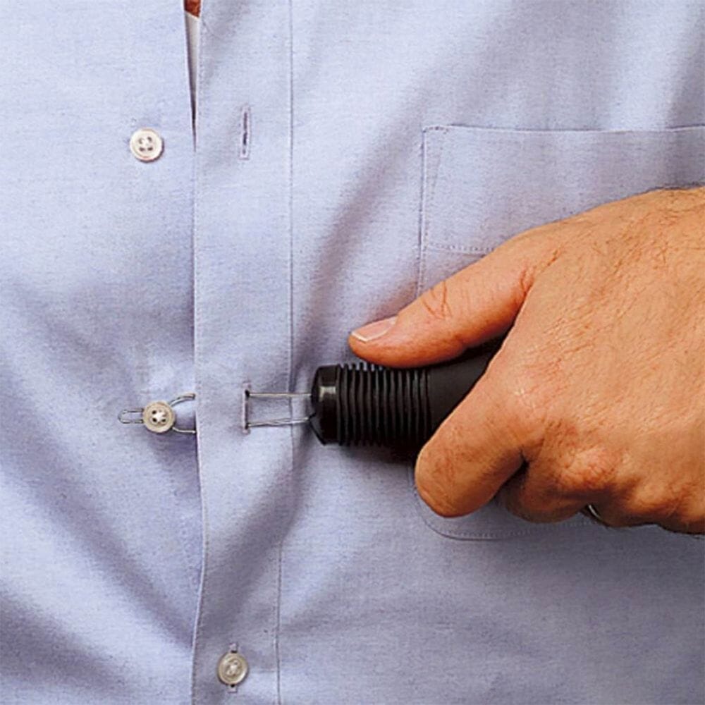 good grips button hook in use