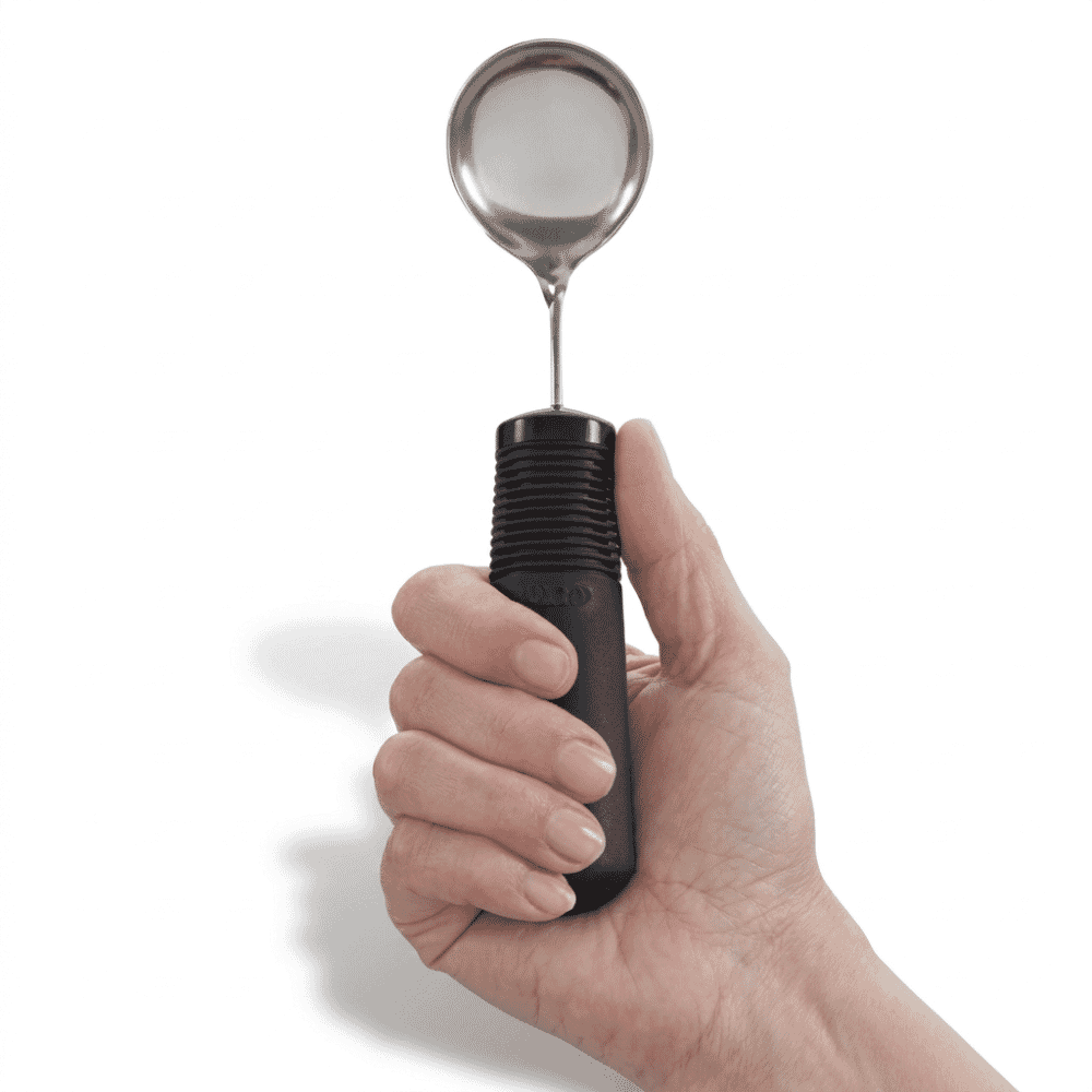 good grips soup spoon in hand