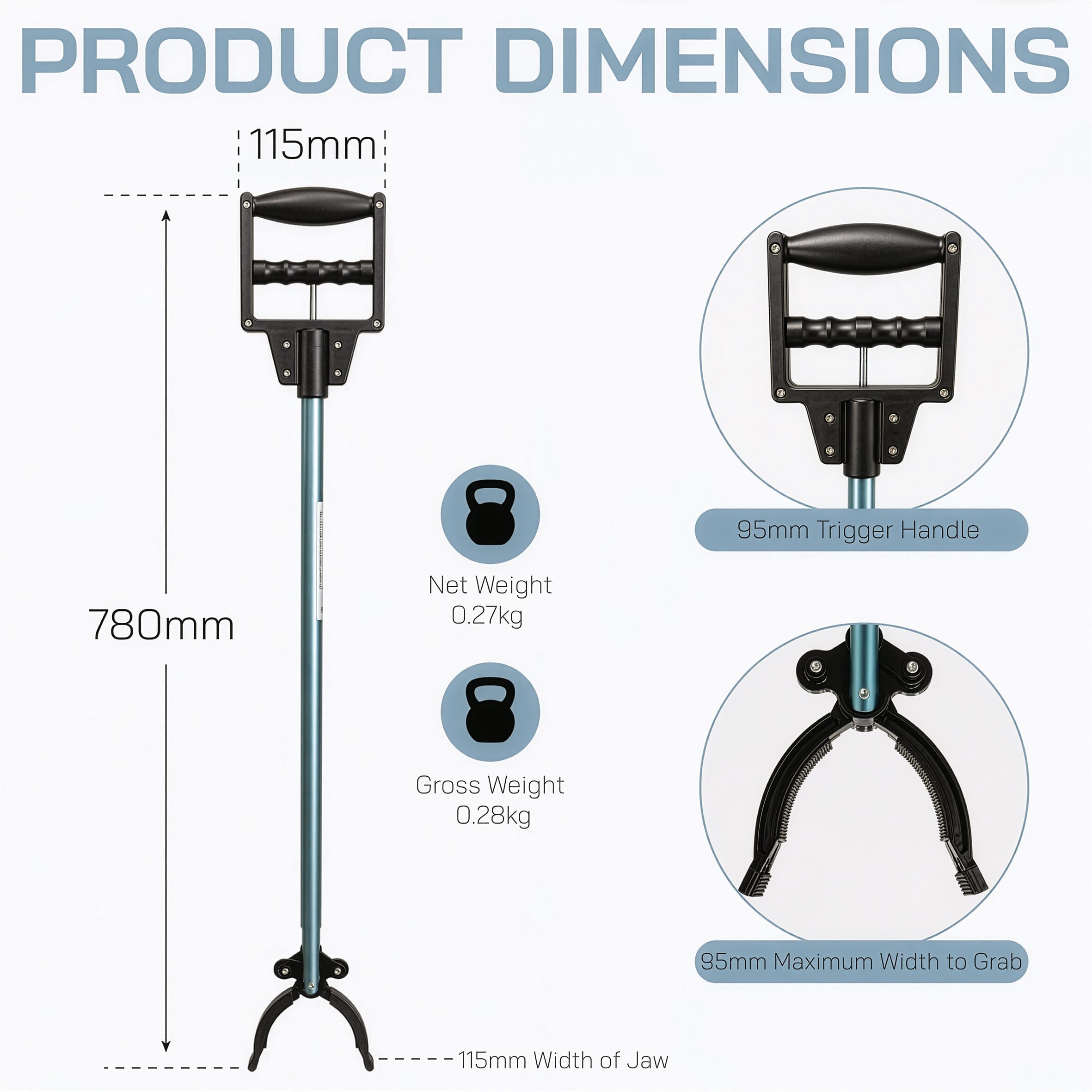 grabber dimensions