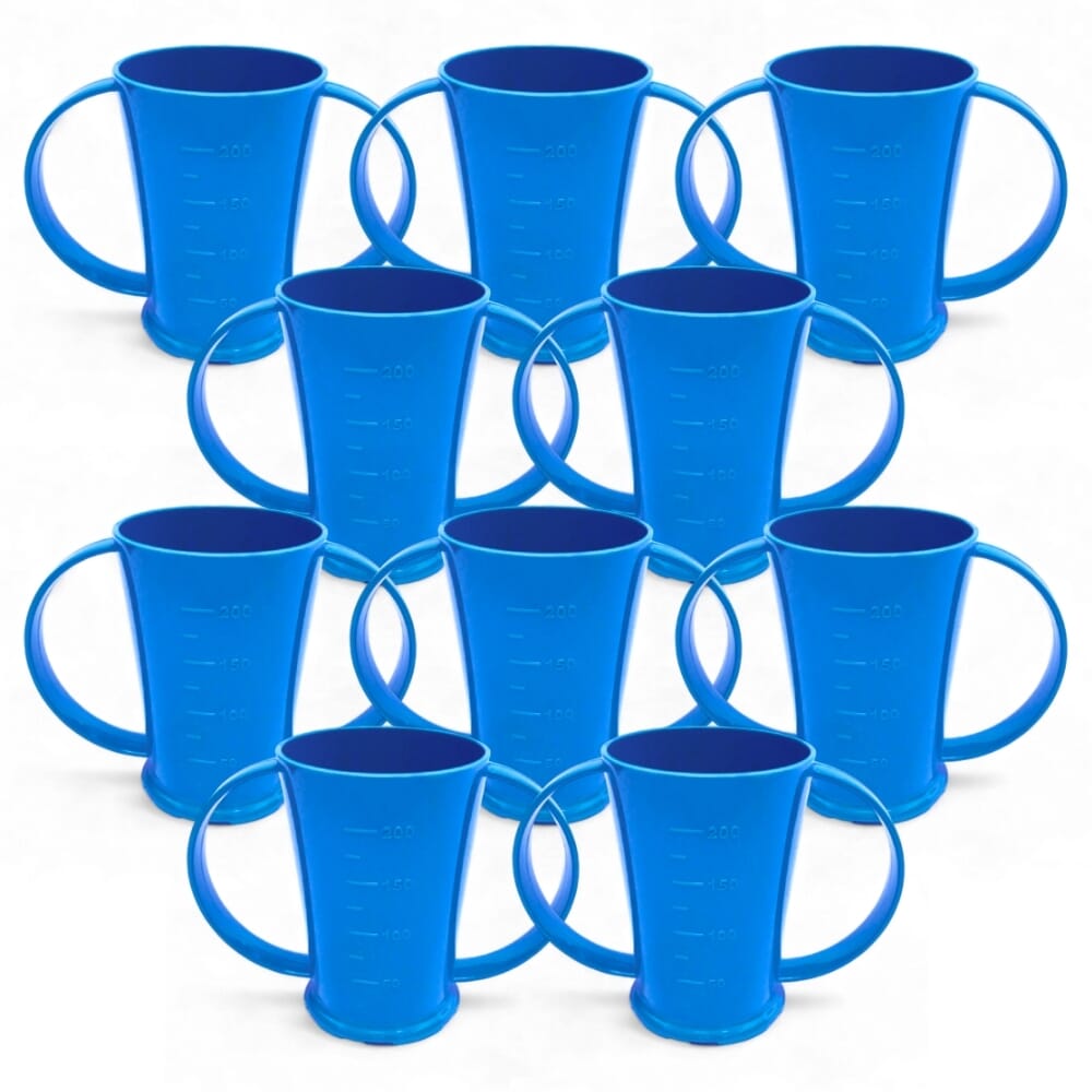 graduated two handled beaker blue pack of 10