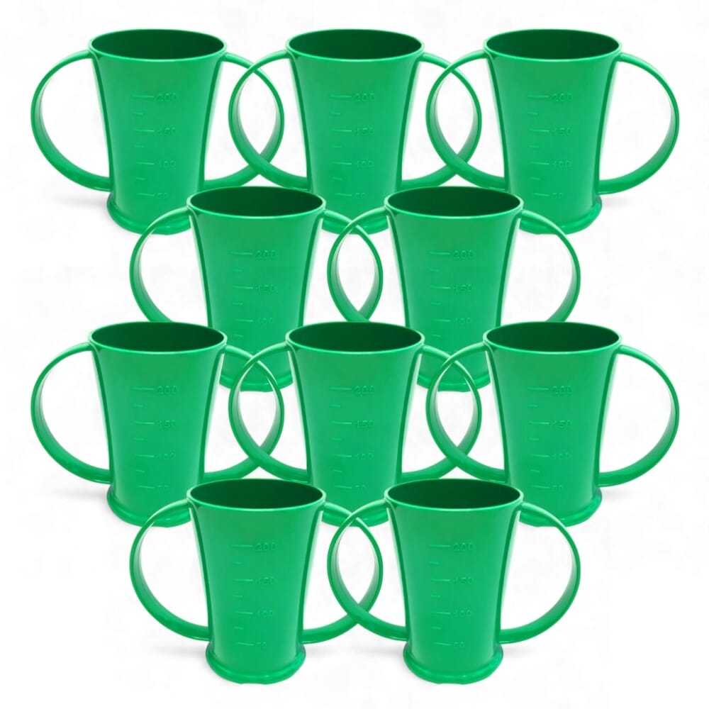graduated two handled beaker green pack of 10