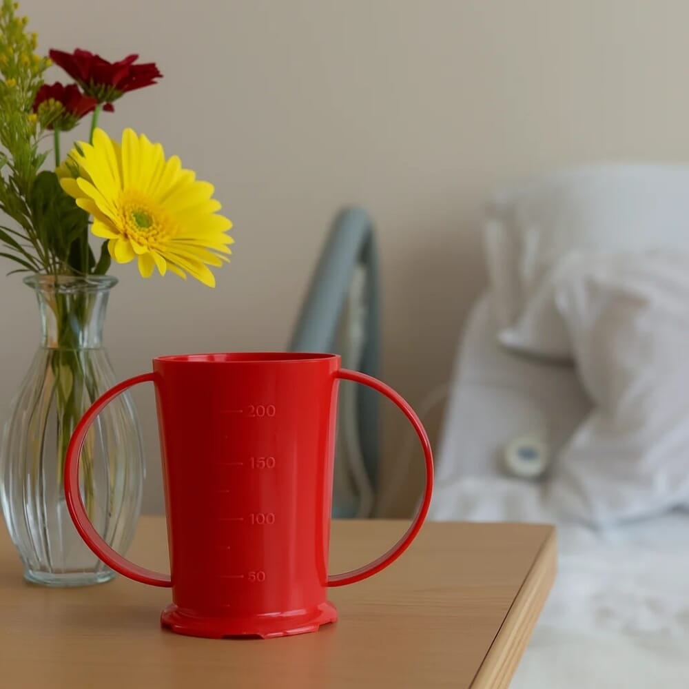 graduated two handled beaker red lifestyle