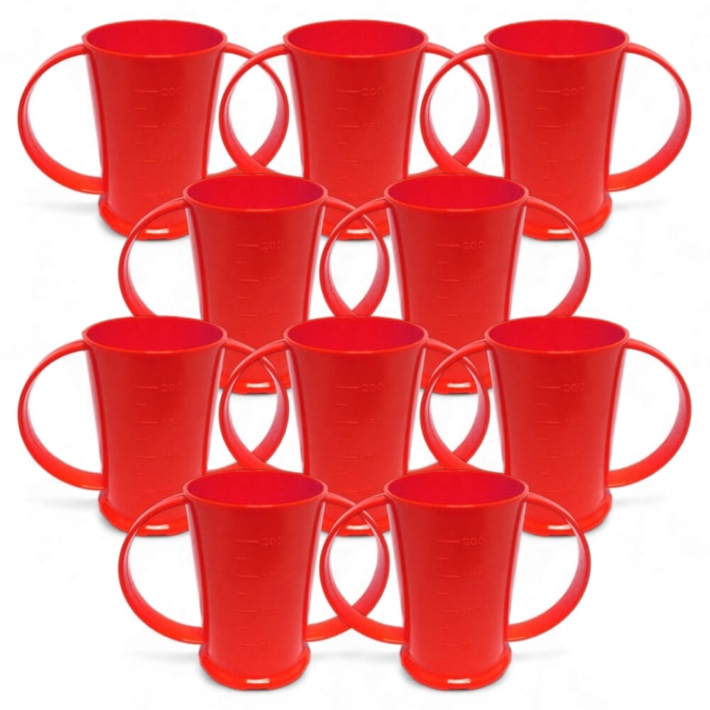 graduated two handled beaker red pack of 10