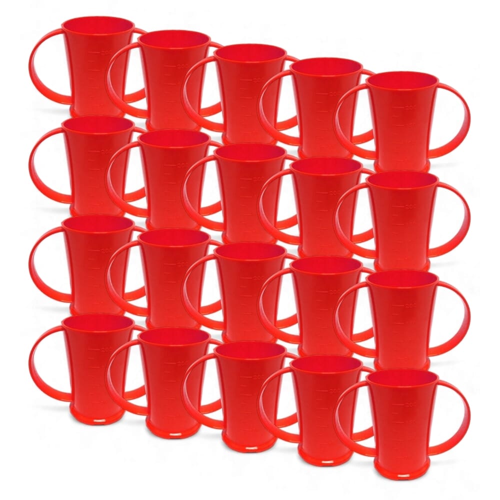 graduated two handled beaker red pack of 20