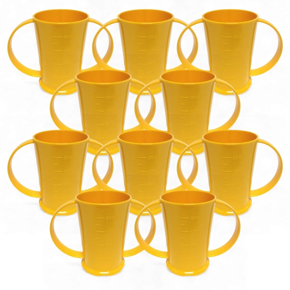 graduated two handled beaker yellow pack of 10