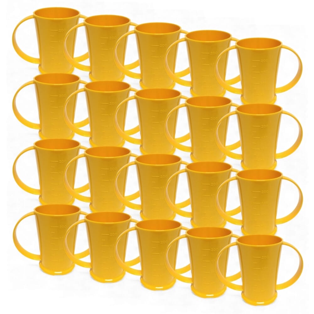 graduated two handled beaker yellow pack of 20